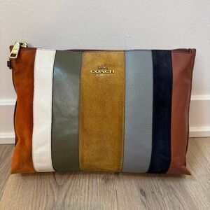 Coach Multicolor Striped Clutch